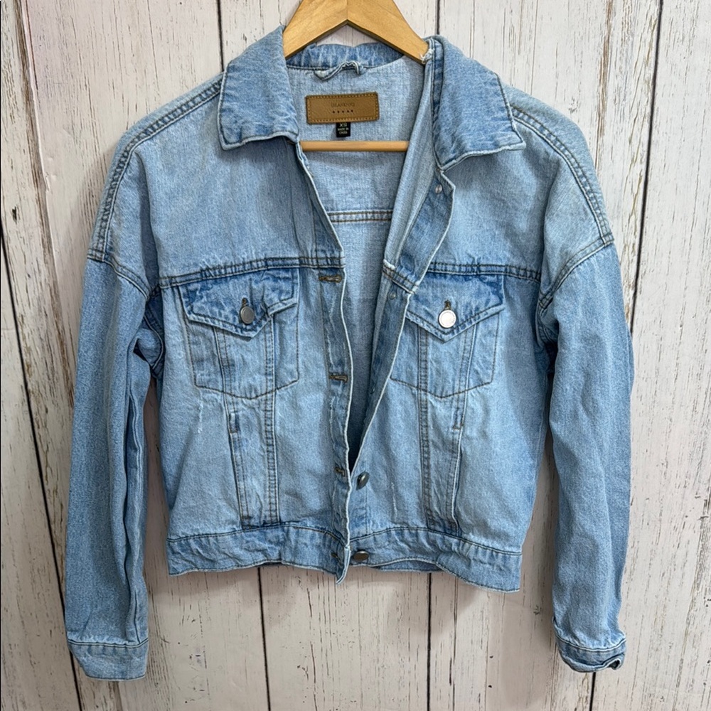 Blank NYC Distressed Light Wash Denim Jacket